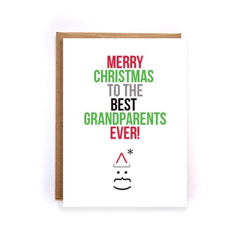 Christmas card for grandparents, "Merry Christmas to the best grandparents ever" xmas card, xm ...