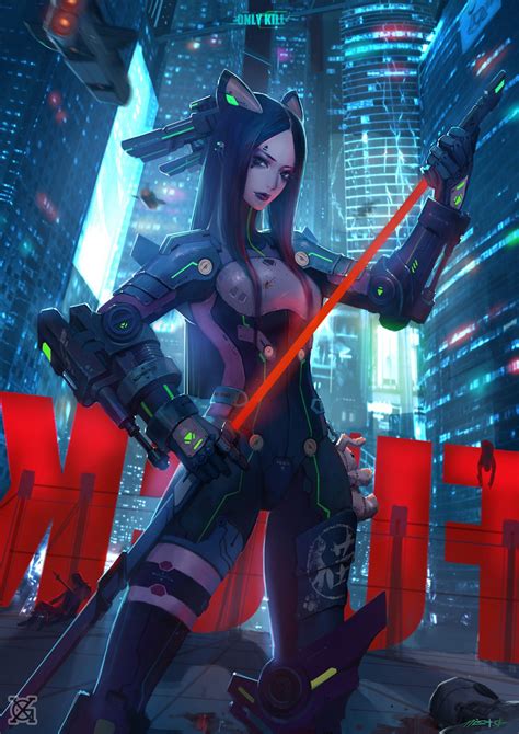 Fond d'écran : Cyberpunk, Anime, Filles anime, guerrier, des bandes ...