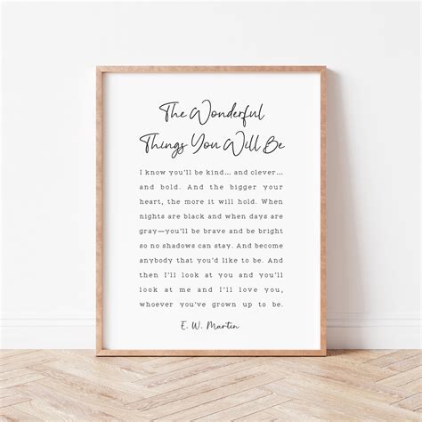 The Wonderful Things You Will Be. Nursery Quote Print. Book - Etsy