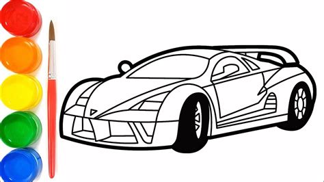 Gambar Sketsa Vektor Halaman Mewarnai Supercar Mewah Menggambar Mobil ...