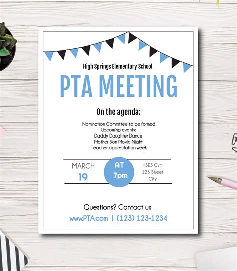 Meeting Announcement Flyer Easy to Use Template Edit - Etsy UK