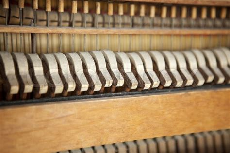 Piano hammers and strings, antique ... | Stock image | Colourbox