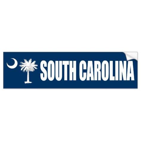 South Carolina with State Flag Bumper Sticker | Zazzle | South carolina ...