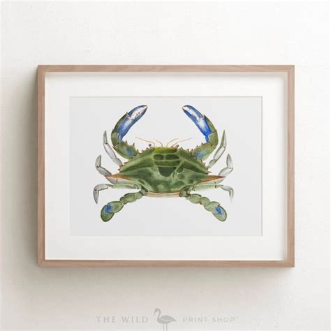 Crab Print Vintage Crab Print Crab Wall Art Nautical Print | Etsy