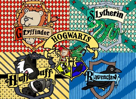 Cute Hogwarts Houses Wallpaper by MattieBoosh on DeviantArt
