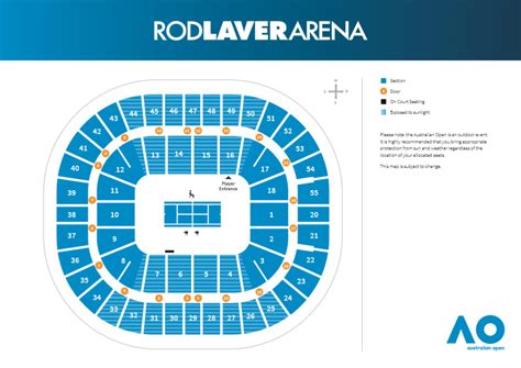 Rod Laver Arena Seat Map - Map Of Stoney Lake