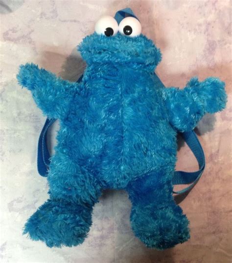 COOKIE MONSTER Sesame Street Brand Plush Stuffed Animal Back Pack 14" | Plush stuffed animals ...