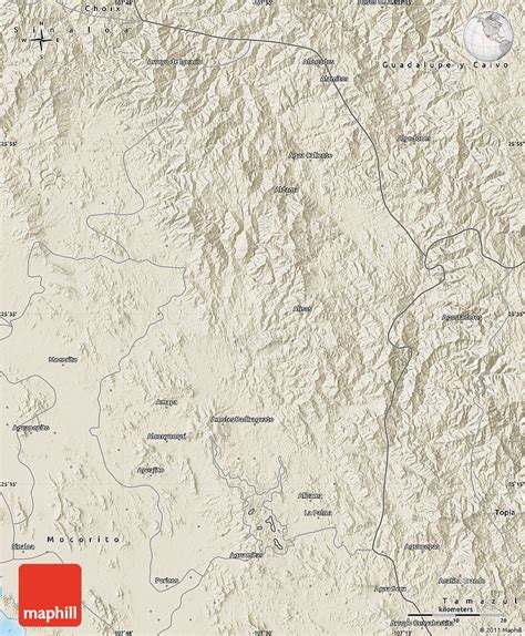 Shaded Relief Map of Badiraguato