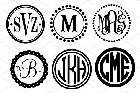 monogram frames & 10+ monogram svgs | Illustrations ~ Creative Market