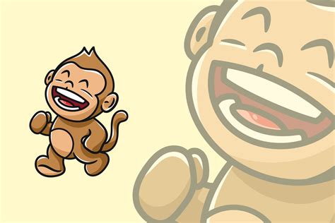 Monkey Happy Cartoon Illustration Graphic by garistipis · Creative Fabrica