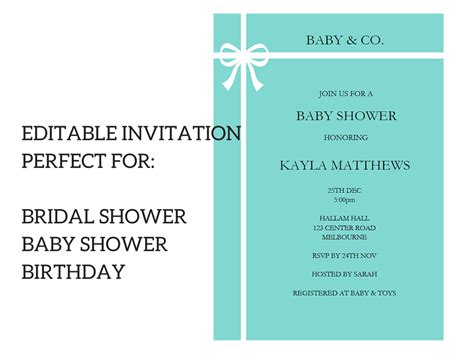 Editable Tiffany Invitations - Magical Printable