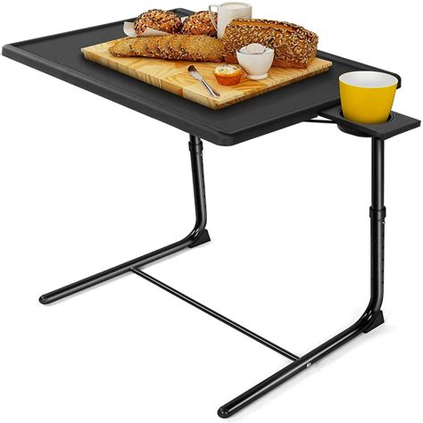 Adjustable TV Tray, Folding Table Trays with 6 Height & 3 Tilt Angle ...