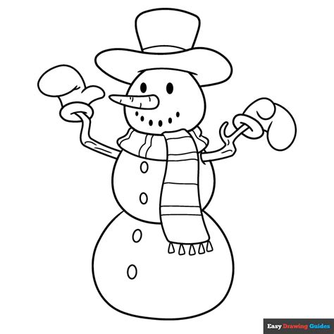 Snowman Coloring Page | Easy Drawing Guides