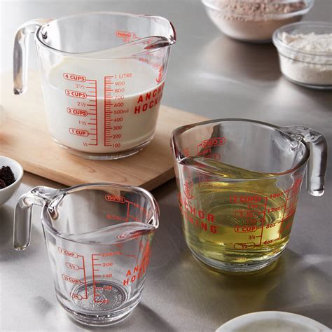 Anchor Hocking 3-Piece Glass Measuring Cup Set