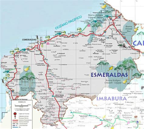 Mapa vial y turistico de la Provincia Esmeraldas Provincia Touristic ...