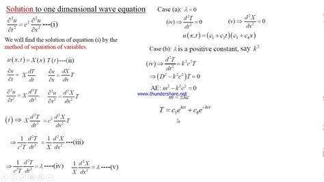 Solution of one dimensional wave equation | VTU Mathematics | Module 3 - YouTube