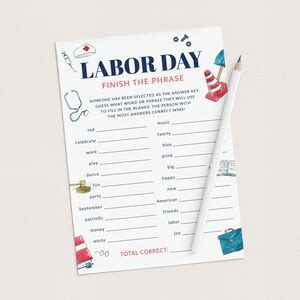 Labor Day Games Printable Fun Labor Day Game Bundle for Family Labor ...