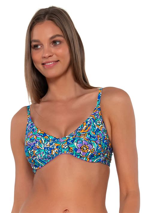 Sunsets Pansy Fields Brooke U-Wire Cup Sizes Bikini Top – eSunWear.com