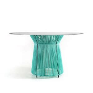 Contemporary dining table - CARIBE NATURAL - Ames design - aluminum / rope / wicker