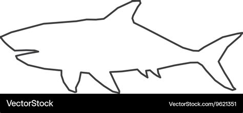 Shark outline icon Royalty Free Vector Image - VectorStock