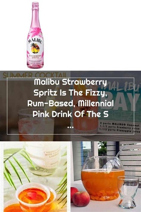 malibu drink Malibu Strawberry Spritz Is The Fizzy, Rum-Based, Millennial Pink Drink Of The Summer