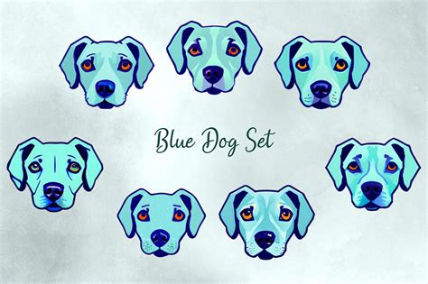 Blue Dog Set Graphic by Artistic Impressions · Creative Fabrica