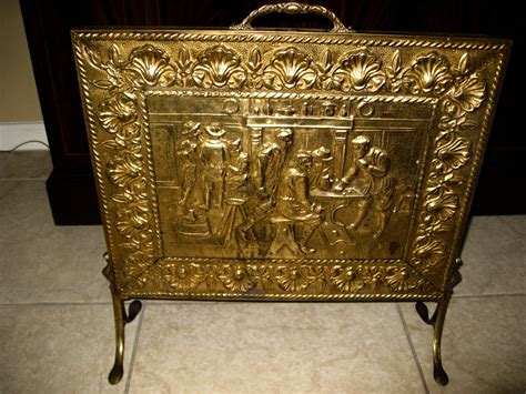 Antique Brass Fireplace Screen by LindaAntiques on Etsy