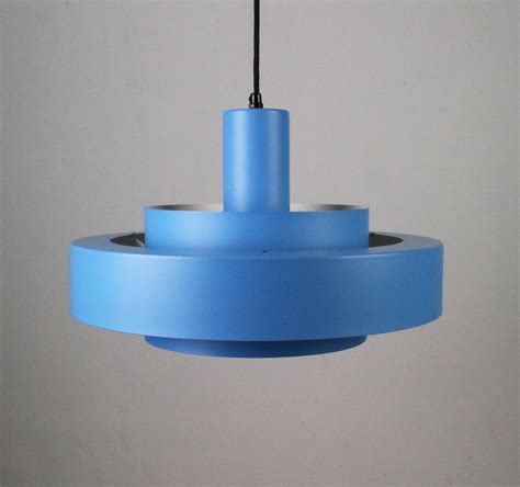 Danish design blue pendant light by Jo Hammerborg