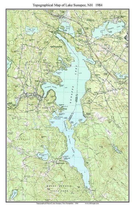 Lake Sunapee 1984 Old Topographic Map USGS Custom Composite