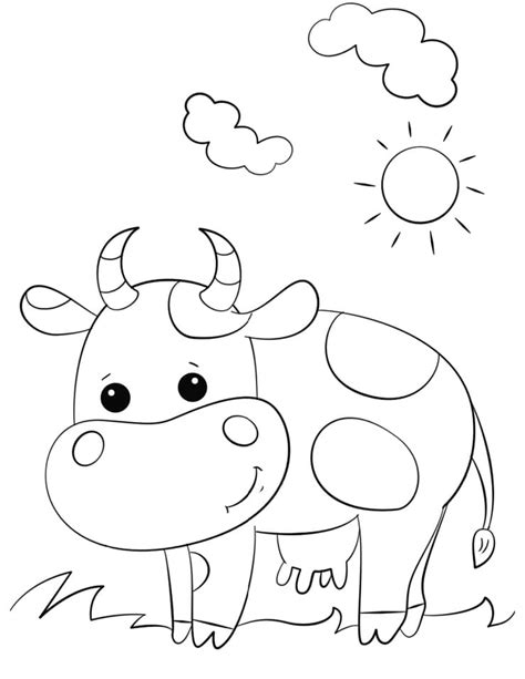 Baby Cow Coloring Page - Free Printable Coloring Pages for Kids