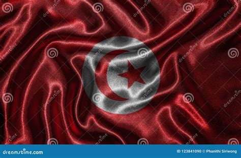 Wallpaper by Tunisia Flag and Waving Flag by Fabric. Stock Photo - Image of texture, flag: 123841090