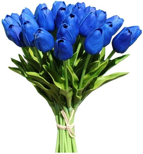 Real Touch Tulips Royal Blue Tulips Bouquet Artificial Bridal - Etsy