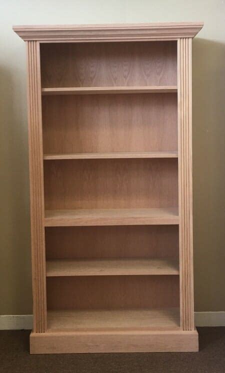 Oak 36 wide x 72 High Embassy Bookcase | Unfinished Furniture of Wilmington