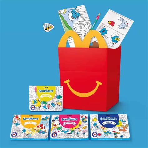 Cadeaux Happy Meal McDo : Kits coloriage Schtroumpfs offerts