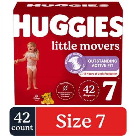 Huggies Little Movers Baby Diapers Size 7 (41+ lbs), 42 ct - Pick ‘n Save