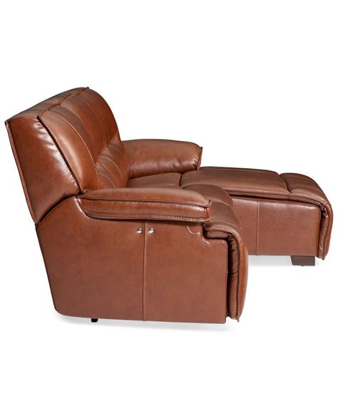 Furniture Beckett 3-pc Leather Sectional Sofa with Chaise & 1 Power Recliner, Created for Mac ...