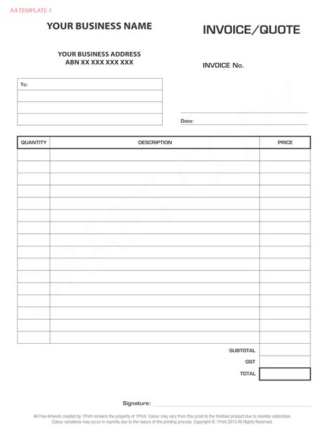 Blank Invoice Templates