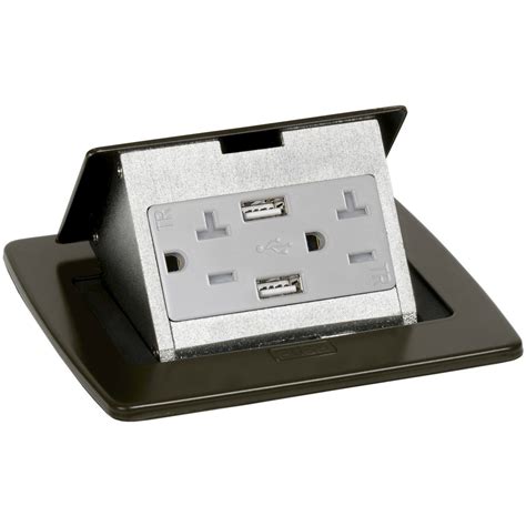 Kitchen Countertop Pop Up USB Charging 20A Outlet, Corded, Dark Bronze ...