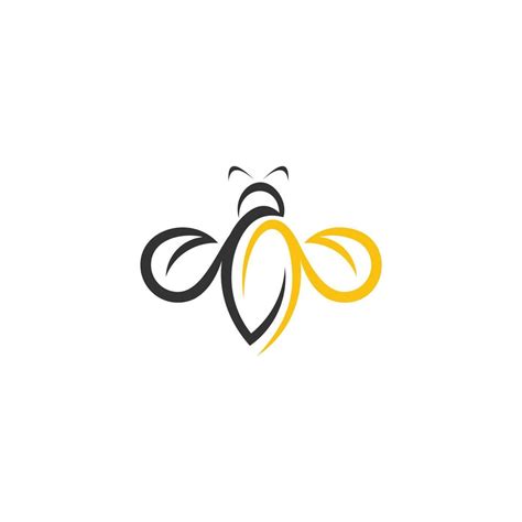 Bee honey creative vector icon symbol logo. Hard work linear logotype ...