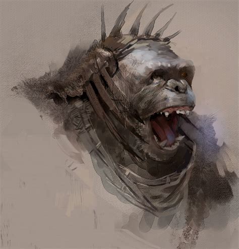 ArtStation - ape head, Vance Kovacs | Creature concept art, Concept art, Planet of the apes