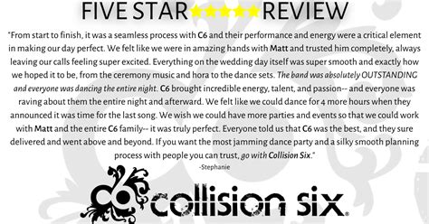 FIVE STAR REVIEW: "The band was absolutely OUTSTANDING and everyone was dancing the entire night ...