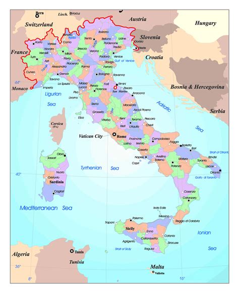 Detailed Map Of Italy With Cities