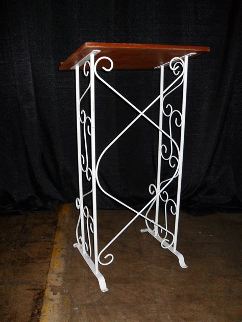 White Wrought Iron Podium – TLC Event Rentals