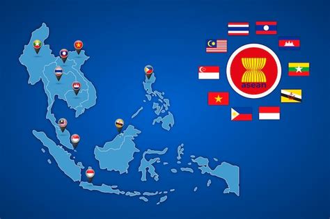 Free Vector | Asean map