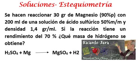 Estequiometría y Soluciones - YouTube