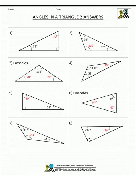 Triangle Angle Sum Worksheet Answer Key — db-excel.com