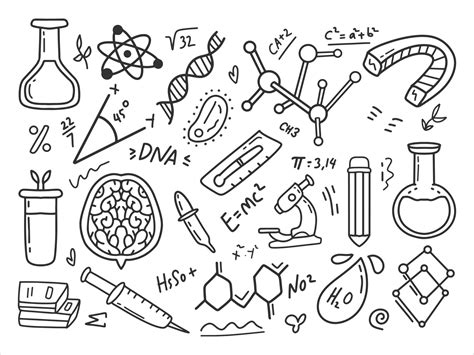 Science theme doodle 17294568 Vector Art at Vecteezy