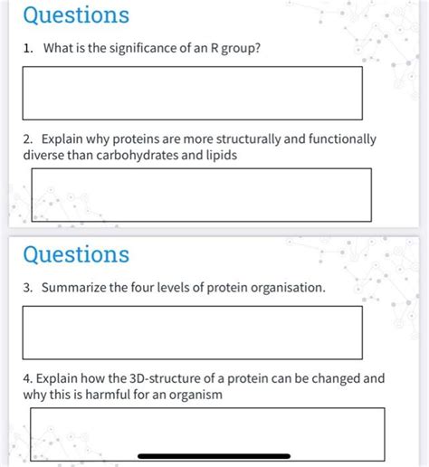 Solved Questions 1. What is the significance of an R group? | Chegg.com