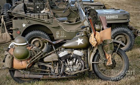 Harley-davidson Wla Army Motorcycle Photograph by Frank Kletschkus