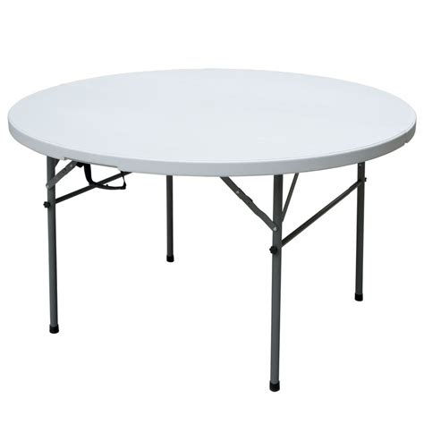 Plastic Development Group 4 Foot Fold In Half Round Folding Banquet Table, White - Walmart.com ...